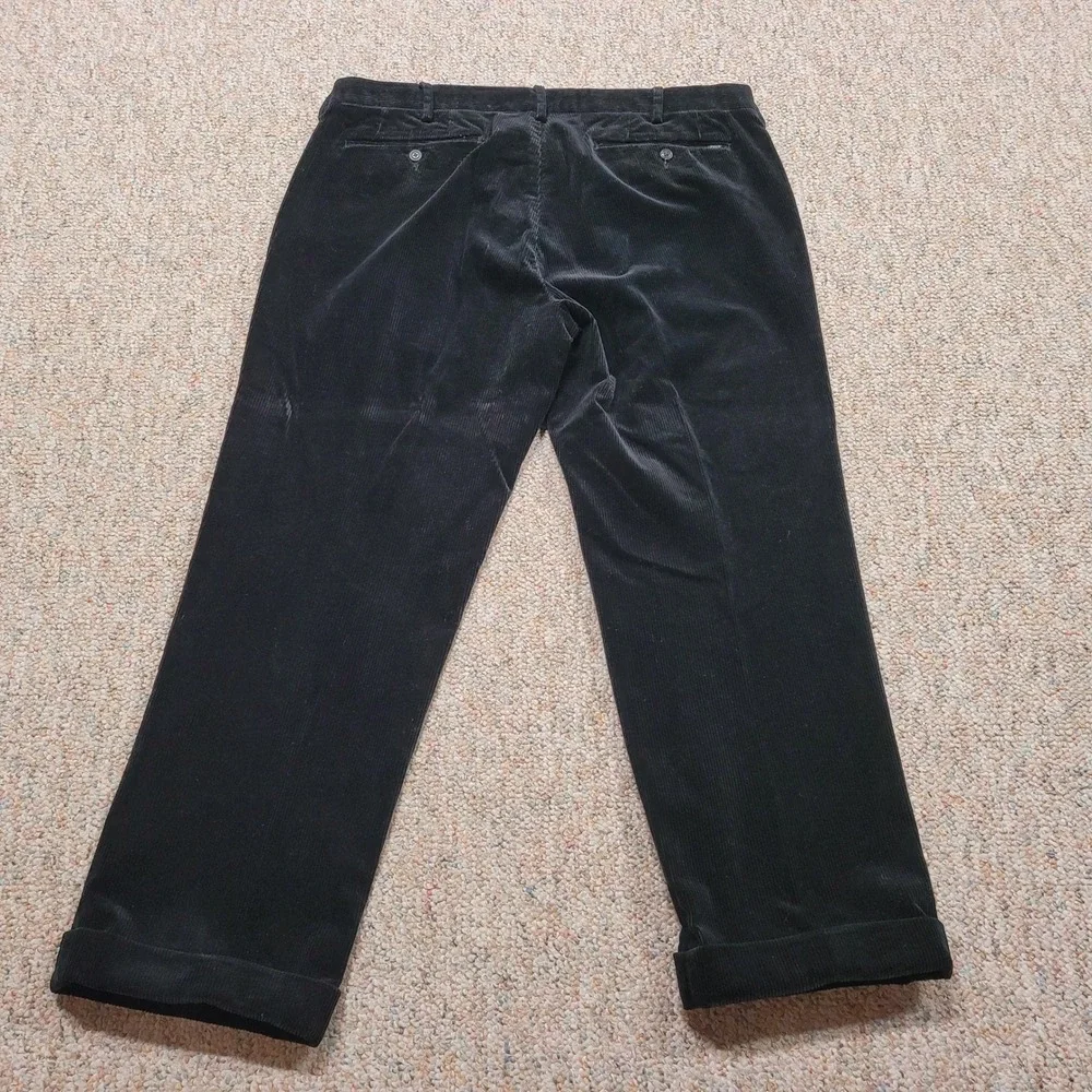 Polo Ralph Lauren Corduroy‎ Pants Mens 36x27 Black Classic Fit Cuffed Trousers
